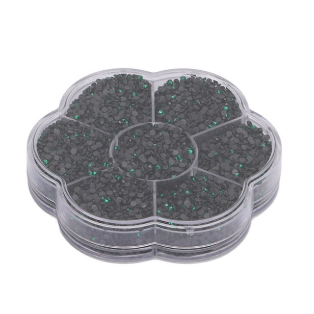 Diamantes de imitación duros brillantes DIY vidrio decorativo uñas piedras redondas para joyería bolsas CraftsS601 verde oscuro
