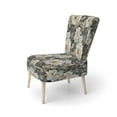 thumbnail image 3 of Designart "Grey Floral Grace" Grey Floral Upholstered Accent Chair - Cottage Arm Chair For Living Room, 3 of 5