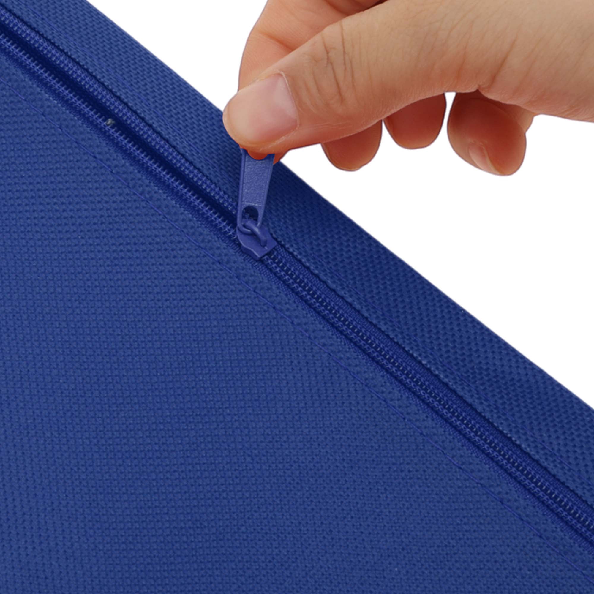 Unique Bargains Pencil Case Canvas Large Capacity Stationery Pen Bag for Office Blue
