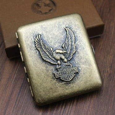 Vintage Cigarette Case Metal Pockets Embossment Eagle Double Sided Box 20s
