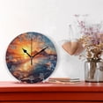 thumbnail image 2 of GZHJMY Seaside Sunset Clock Silent Round PVC Wall Clock Non Ticking Battery Device Clocks Creative Decoration Wall Clock for Living Room Bedroom Office Kitchen, 2 of 6