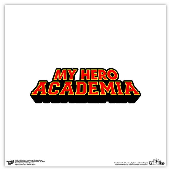 Gallery Pops My Hero Academia - English Logo Wall Art, Unframed Version, 12" x 12"