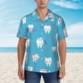 thumbnail image 2 of Pofeuu Cute Healthy Teeth Print Hawaiian Shirt for Men Sleeves Casual Button Down Summer Beach Dress Shirts T-Shirts,X-Large, 2 of 7