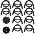 thumbnail image 1 of Flexible DMX Cables, 3.9FT/1.2M 3-Pin XLR Male to Female for Lighting Signal Connection, Input & Output Wire (10pcs), 1 of 7