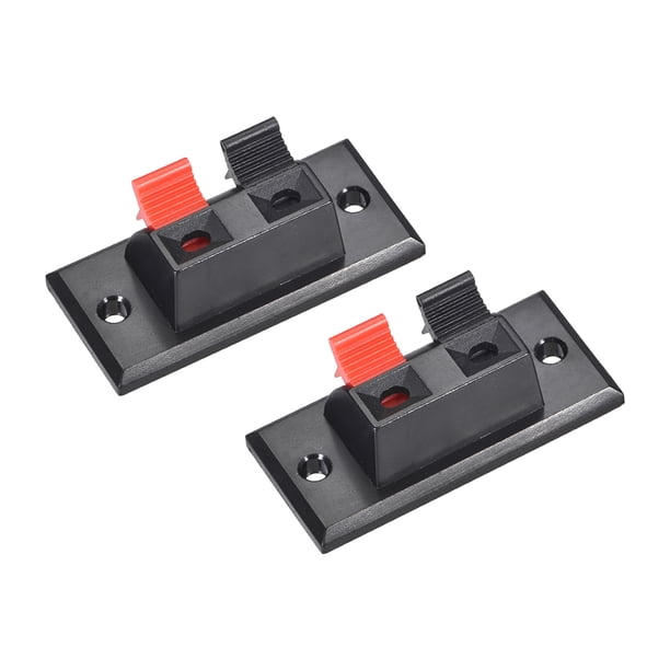 Conector de terminal de altavoz de resorte de 2 vías, clip de liberación push, bloques de terminales de cable de audio negro rojo WP2-3, 2Pcs