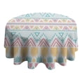 thumbnail image 4 of Pastel Geometric Pattern Round Tablecloth 60"x60",Wrinkle Wipeable Table Cloth for Kitchen Dining Room Picnic Patio Party, 4 of 6
