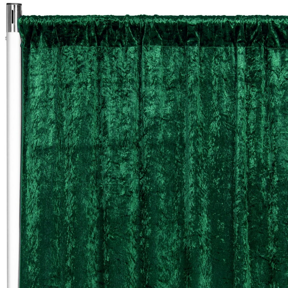 1 Pc, Velvet 8Ft H X 52" W Drape/Backdrop Curtain Panel Emerald Green
