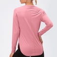 thumbnail image 3 of ZunFeo Athletic Shirts for Women Long Sleeve Quick Dry Yoga Workout Tops Sun Protection Shirts for Hiking Running Pink L, 3 of 7