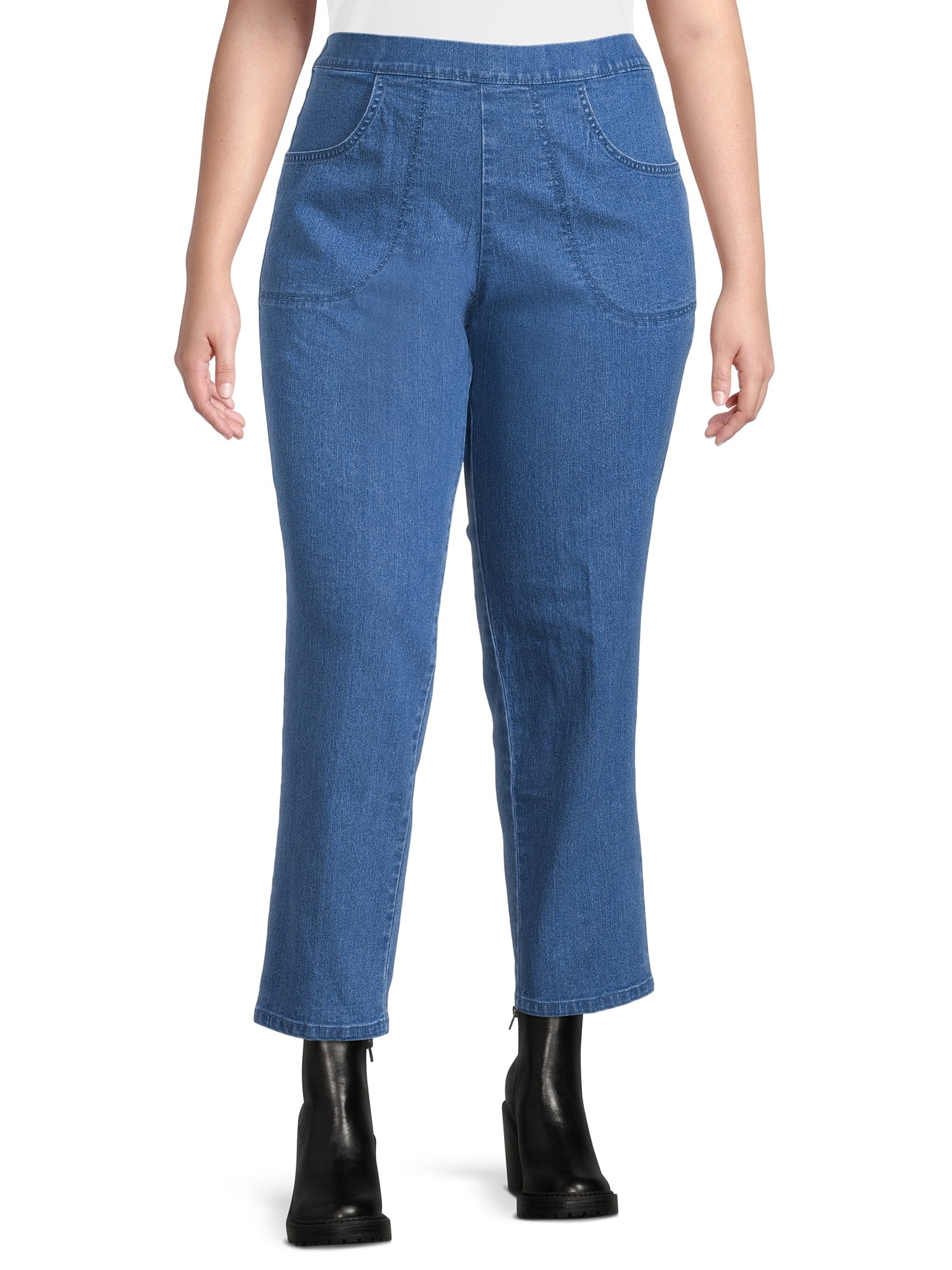 (2 pack) JMS Just My Size by Hanes Women's Plus Size 2 Pocket Pull On Pants, Single and 2 Pack