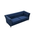 thumbnail image 6 of 3-Seater Sofa, Modern Velvet Lounge Couch Sofa with Three Pillows, Deep Tufted Button Luxury Sofa with Acrylic Feet for Living Room, Bedroom and Apartment, 6 of 9