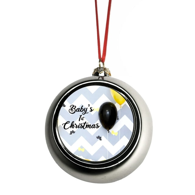 Babys First Christmas Xmas Ornament New Baby First Year Ornament  - Baby 1st Xmas Ornament - Baby 1st Christmas Ornament Christmas DÃ©cor Silver Ball Ornaments
