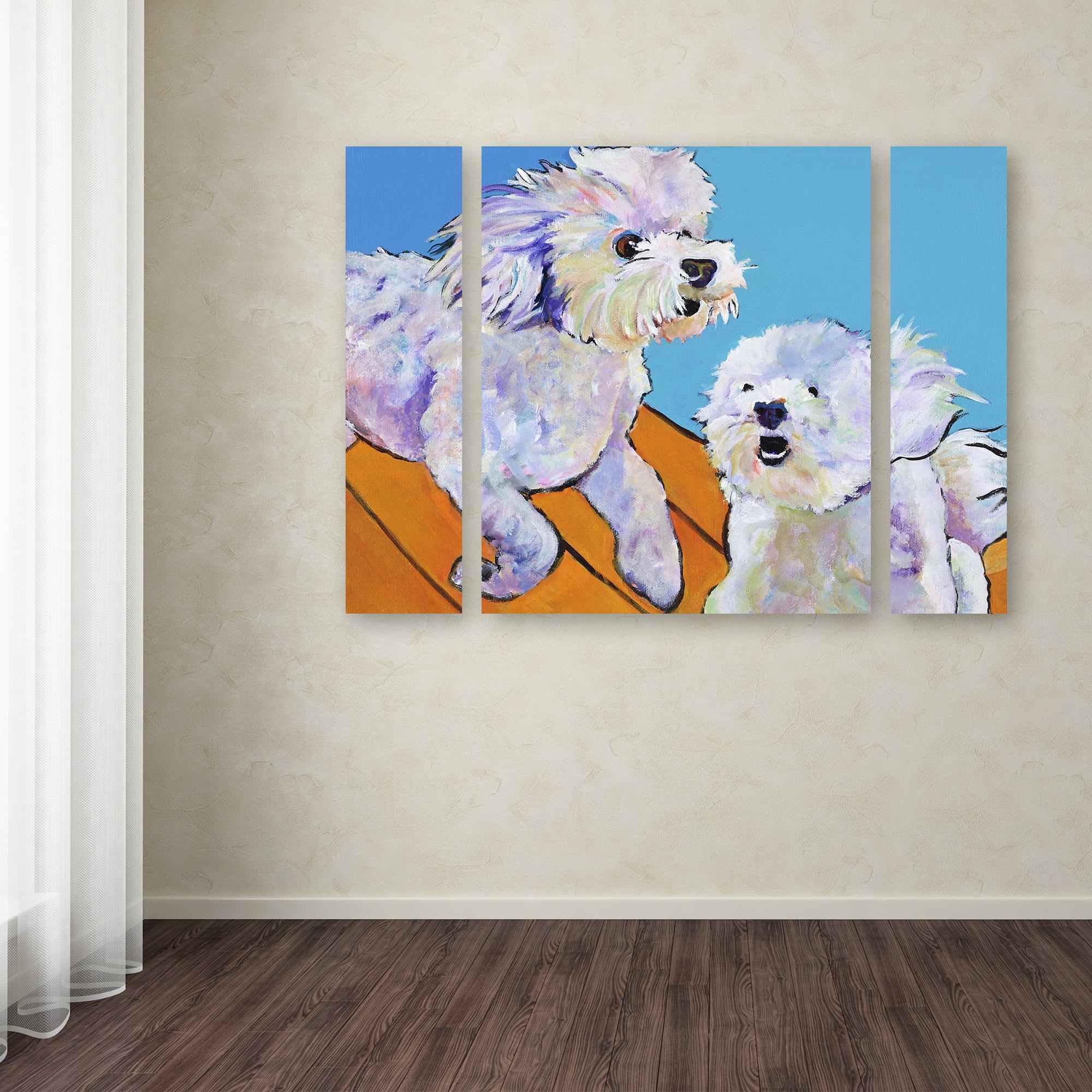 Trademark Fine Art "Catch Me" Canvas Art by Pat Saunders-White Three Panel Set