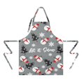 thumbnail image 2 of Gray Christmas Snowman Apron-Garden Aprons for Women with Pockets-Cotton Linen Waterproof Kitchen Cooking Gardening Aprons Adjustable for Kitchen,Cooking,BBQ and Salon 32"x27", 2 of 7
