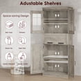 thumbnail image 3 of GloryStar 67" Tall Rustic Brown Storage Cabinet, Bathroom Organizer with Adjustable Shelf, Drawer, and Door, Freestanding for Living Room, Kitchen, or Laundry Room, 3 of 8