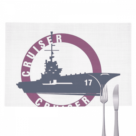 

Cruiser Military Operations Ocean Placemat Pad Kitchen Woven Heat Resistant Cushion Rectangle