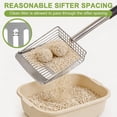 thumbnail image 4 of Extendable Metal Cat Litter Scoop, Long Handle Stainless Steel Litter Sifter, Adjustable 21-39 inch Cat Poop Scooper for Kitty Litter Boxes, Chicken Coop, Sand, 4 of 7
