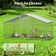thumbnail image 3 of Sylviera Metal Walk-in Chicken Coop with Perch Ladder, 10x6.5x6.4FT Outdoor Poultry Enclosure, Reinforced Frame and Waterproof Cover for 8-15 Chickens, 3 of 9