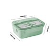 thumbnail image 4 of Fiambrera grande de 3 compartimentos a prueba de fugas para adultos, 1200 ml (42.7 oz), con tenedor, cuchara y palillos. Fabricada en plástico apto para alimentos y microondas. Ideal para el trabajo,, 4 of 8