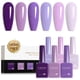 thumbnail image 1 of Set de esmaltes de uñas en gel CANNI Purple, 6 colores, 9 ml, UV LED Soak Off, 1 of 8