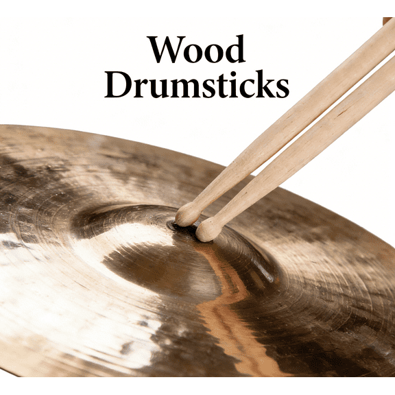 Maple Wood Drumsticks for Kids | Drum Sticks with Comfort Grip | Beginner Drummers Gift Set | 1 Pair for Practice & Performance