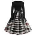 thumbnail image 5 of Christmas Dresses for Women Women's Fashion Round Neck Slim-Fit Christmas Print Long-Sleeved Dress for Christmas Party,Dark Gray,3XL, 5 of 6