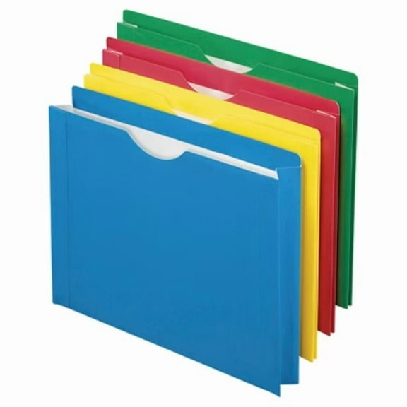 8ct Expanding File Folder Multicolor Accordion Style Organizer, 12 Sheet Capacity, 1 Pocket, 8 Pack