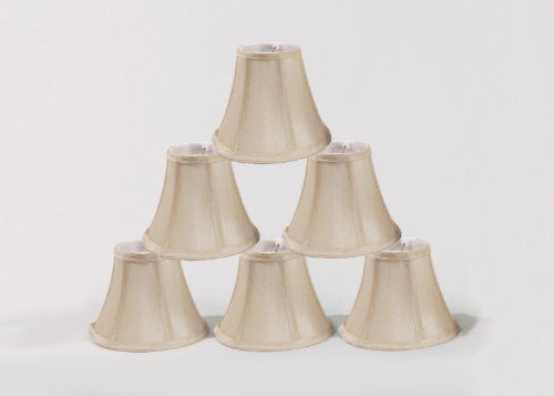 5" Chandelier Lamp Shades White Set of 6 Soft Bell Royal Designs 