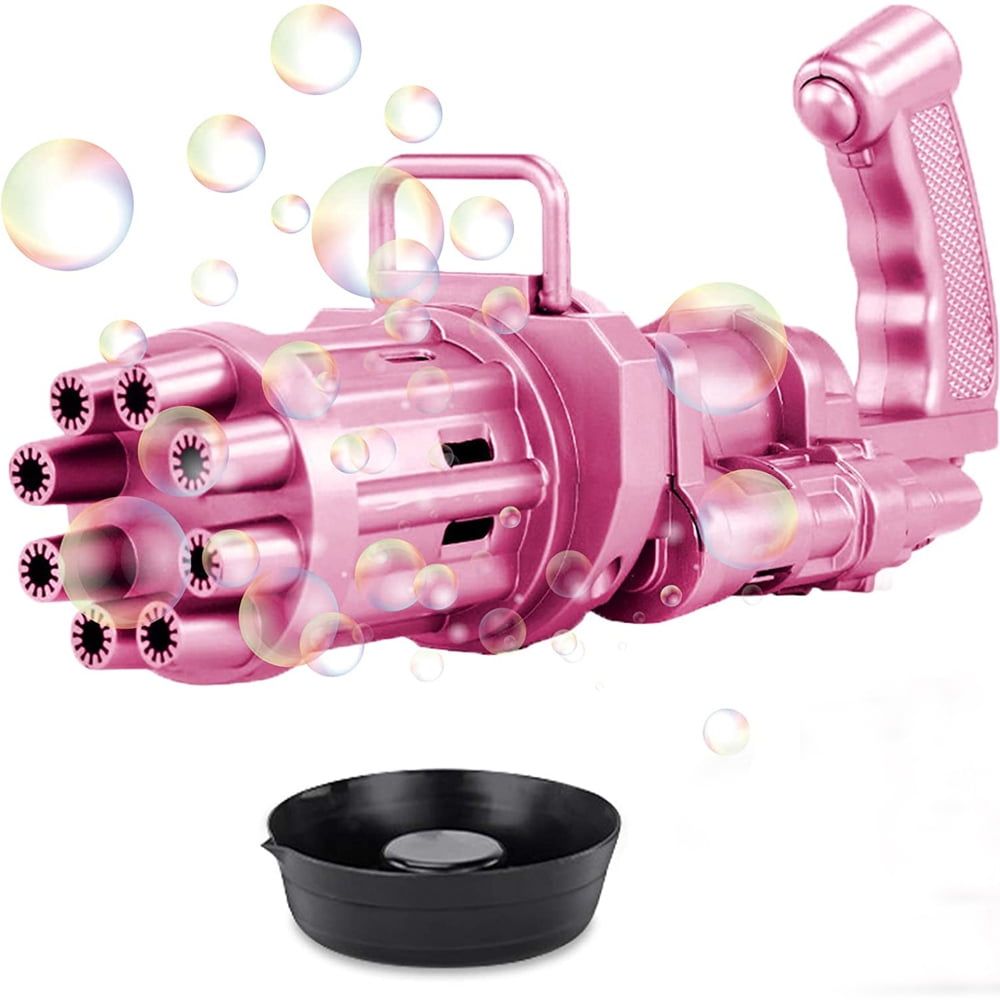 2 Stk Gatling Bubble Machine 8-Loch Automatik Bubble Maker Kinder Bubble Gun Toy 
