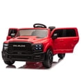 thumbnail image 6 of NIGSQJB 24V Dodge RAM 2500 Kids Ride On Car w/Remote Control, 160W Electric Car w/ 4-Wheel Suspension,Bluetooth,MP3,Music,Storage Space, 3.23MPH Truck Toy Car Gift for Kids Aged 3-6, Red, 6 of 14