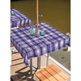 thumbnail image 2 of Outdoor Tablecloth with Umbrella Hole for Patio/Picnic/Party/Camping, Purple Plaid Waterproof Table Cloth Square Cover Washable, Modern Art Checkered Farmhouse (60"x 60"), 2 of 8