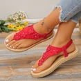 thumbnail image 2 of Yuanlong Womens Sandals Floral Toe Post Beach Sandals Elastic Ankle Strap Comfortable Outdoor Casual Thong Sandal, 2 of 9