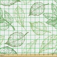 thumbnail image 2 of Ambesonne Retro Fabric by the Yard Upholstery, Green Tones Sketchy Leaves, 5 Yards, White and Multicolor, 2 of 5
