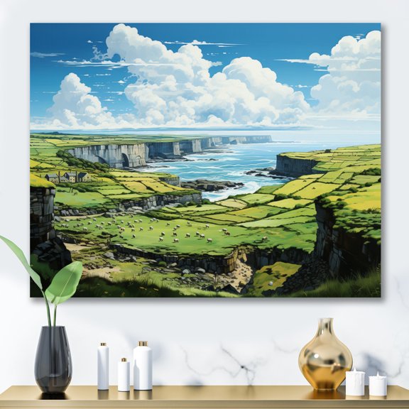 Designart "Isle This Ireland Emerald wall decor IV" Ireland Canvas Wall Art