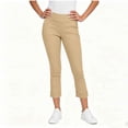 thumbnail image 2 of Womens Capri Pants,Pull On Capri Pants for Women with Pockets Solid Color Elastic Waist Cropped Work Pants, 2 of 7