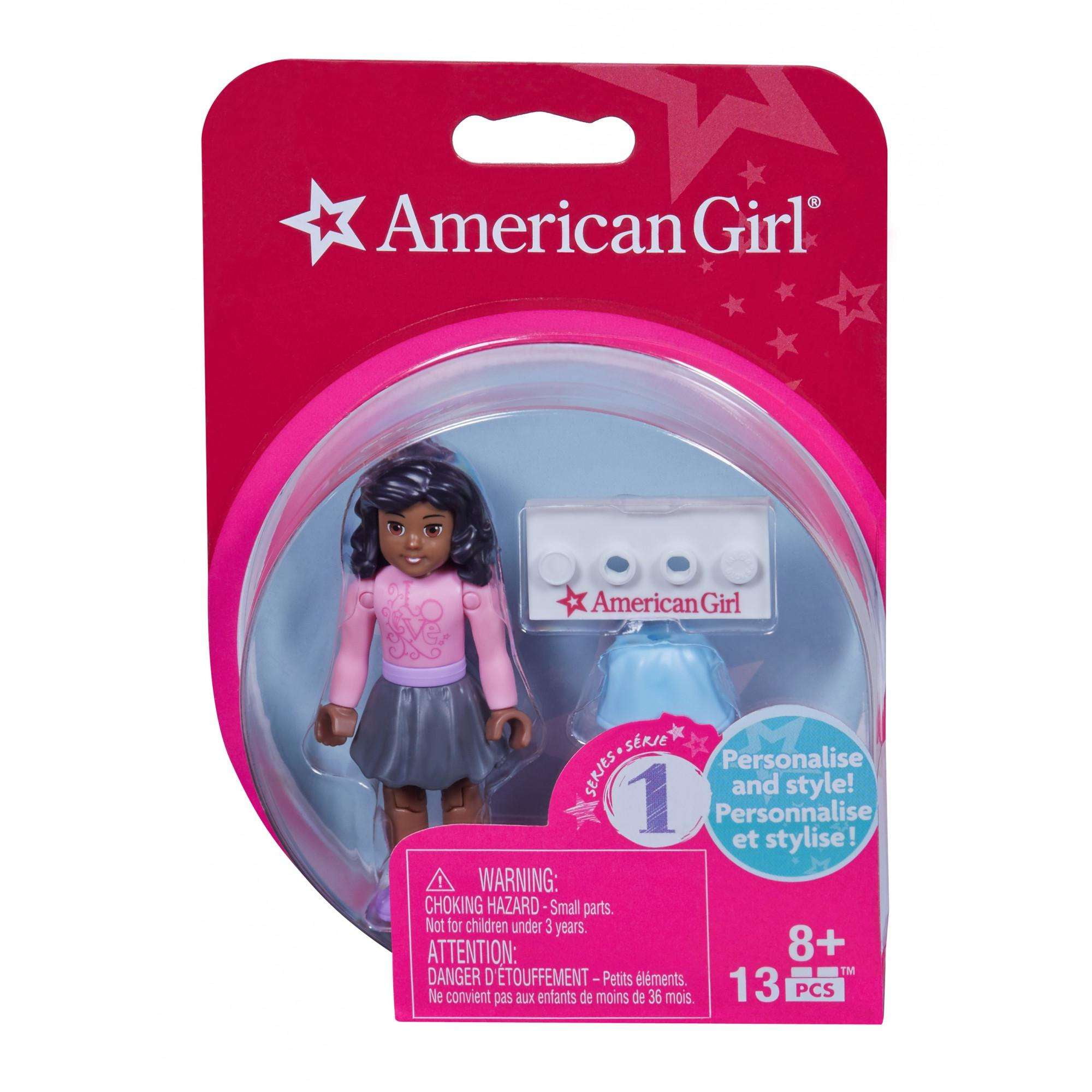 Mega Bloks American Girl Series 1 Pink Shirt Gray Skirt Girl Minifigure 13 pcs 