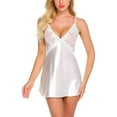 thumbnail image 4 of Women Lingerie Silk Nightgown Lace Night Dress, Sleepwear Babydoll Nightwear, 4 of 5