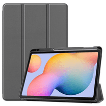 For Samsung Galaxy Tab S6/Tab S6 Tablet Sleeve 10.4", Premium Leather Slim and Lightweight with Auto Sleep/Wake Hard Tri-Fold Stand Cover (P610/P615) Grey