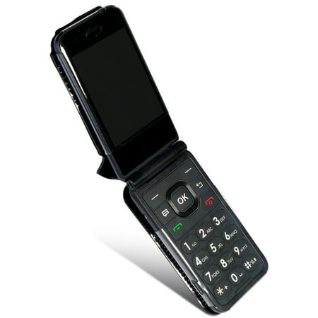 Nakedcellphone Black Vegan Leather Form Fit Case Cover With Built In Screen Protection And Metal Belt Clip For Cricket Debut Flip U102ac At T Cingular Flip 4 Phone U102aa Walmart Canada
