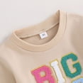 thumbnail image 3 of MEZZALL Girls Casual Letter Big Sis Embroidery Pullover Long Sleeve Crewneck Sweatshirt Soft Kids Fall 2026 Tops Toddler Dailywear , Beige, 3 of 8