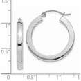 thumbnail image 4 of 14k White Gold 3.2mm Polished Square Tube Hoop Earrings - 25mm, 4 of 6