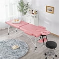 thumbnail image 2 of Topeakmart Adjustable Massage Bed Portable Massage Table Spa Table with Headrest/Armrest/Hand Pallet Pink, 2 of 8