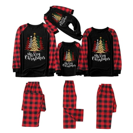 

Christmas Pajamas for Family Onesies Xmas Elk Reindeer Print Plaid Long Sleeve Tops and Pants Holiday Sleepwear