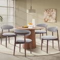 thumbnail image 3 of Upholstered Dining Chairs – Fabric Seat, Solid Wood Frame, For Kitchen or Dining Room Set of 4, Lightgrey, 3 of 9