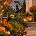thumbnail image 4 of Halloween Crescent Moon Pumpkin Solar Stake Light, Star Hollow Cutout Ground Lamp, Anti Rust Halloween Decorations Party for Yard Walkway black, 4 of 7