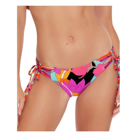 Trina Turk Womens Floral Print Side Tie Swim Bottom Separates