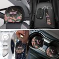 thumbnail image 4 of Uorisanigo Starry Dragonfly Flower Car Seat Cover Full Set, with Steering Wheel Protector Center Console Pads Headrest Shift Knob Covers Coasters Set Handbrake Seatbelt Shoulder Pad Key Chains, 4 of 7