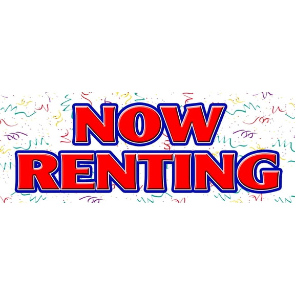 36" NOW RENTING DECAL sticker for lease rent office retail space apartment