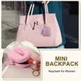 thumbnail image 4 of Uxcell Mini Backpack Keychain for Women, PU Leather Cute Cosmetic Bag Coin Purse Creative Keychains with Tassel for Makeup Key Card Purple, 4 of 7