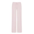 thumbnail image 3 of Jxximdong Cargo Pants for Women, Wide Leg Striped Pants Casual Drawstring Elastic Low Rise Pajama Pants Wear Trousers, Pink Womens Casual Trousers, 3 of 8