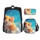 thumbnail image 1 of Disketp Cloud Cute Hamster Mochila Estampada de Gran Capacidad con Lonchera y Estuche, Set de 3 Piezas para Estudiantes, 1 of 7